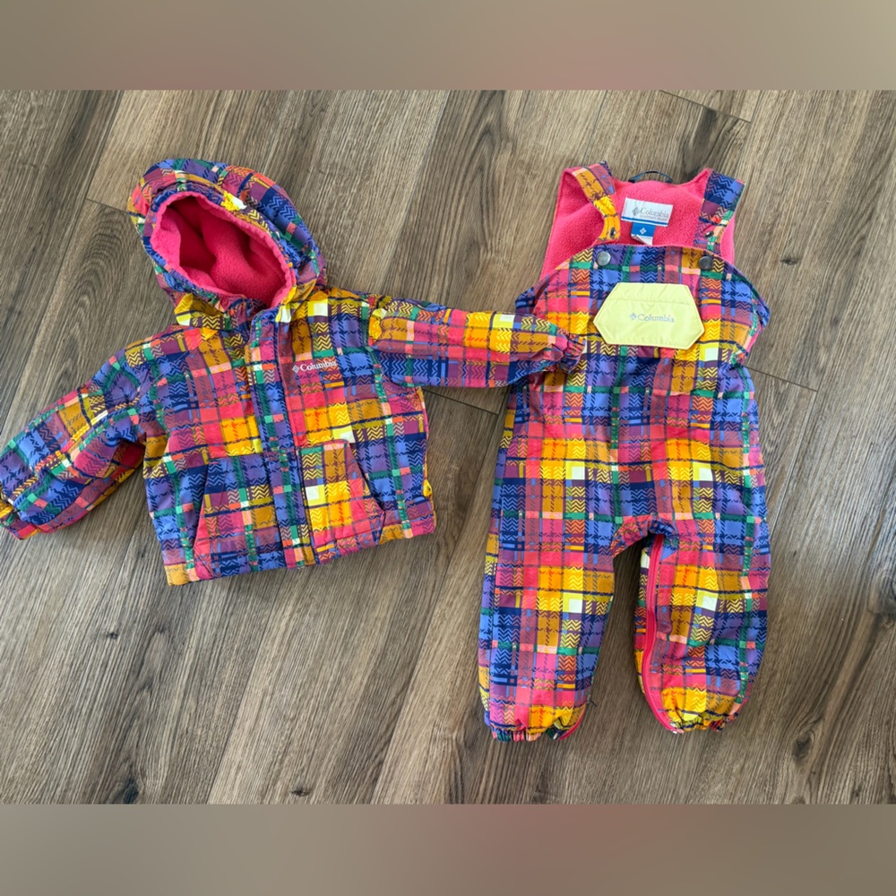 Columbia Toddler 12 MO Multi Zip Hooded jacket Bunny two piece Snow zip bunting